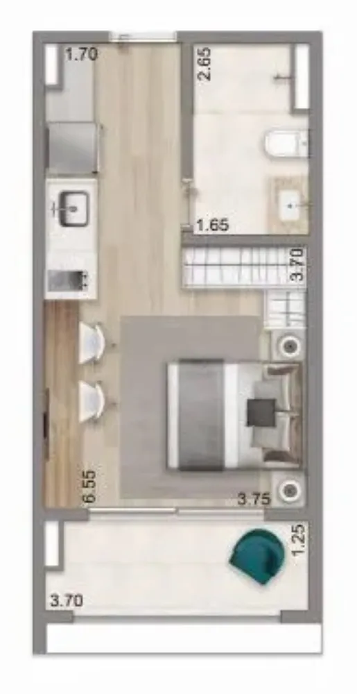 Apartamento, 1 quarto, 32 m² - Foto 4