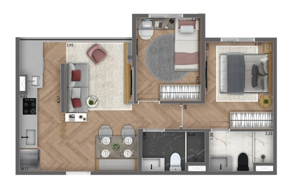 Apartamento, 2 quartos, 46 m² - Foto 10