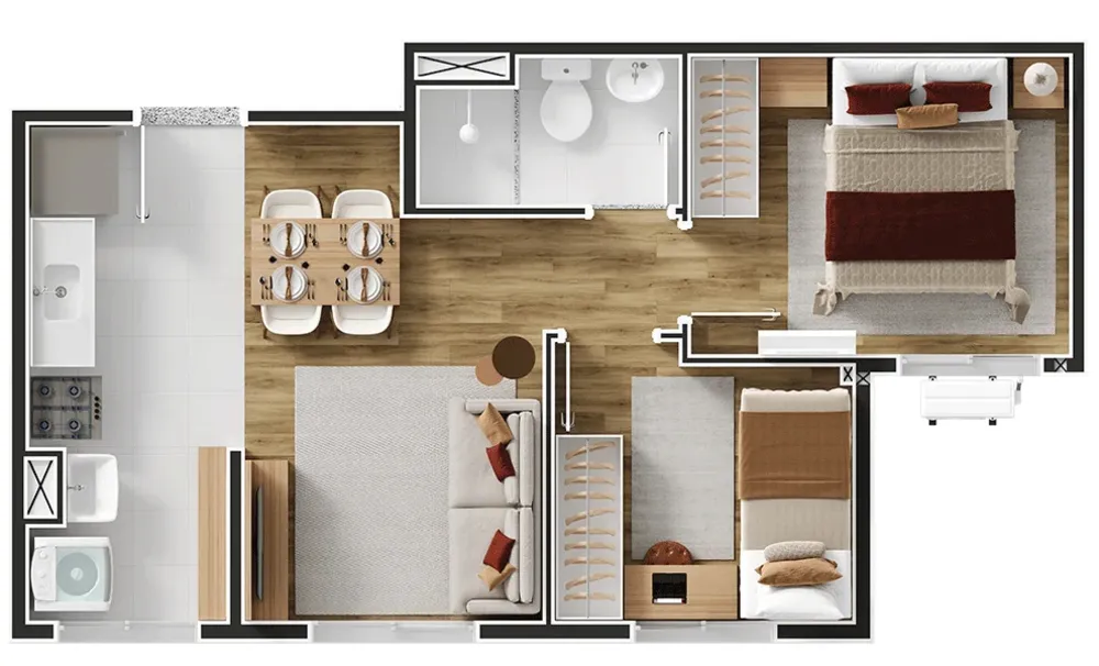 Apartamento, 2 quartos, 35 m² - Foto 9
