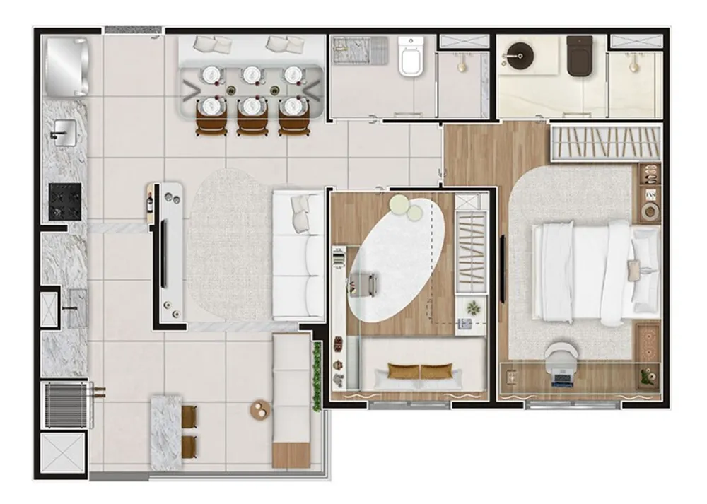 Apartamento, 2 quartos, 54 m² - Foto 1