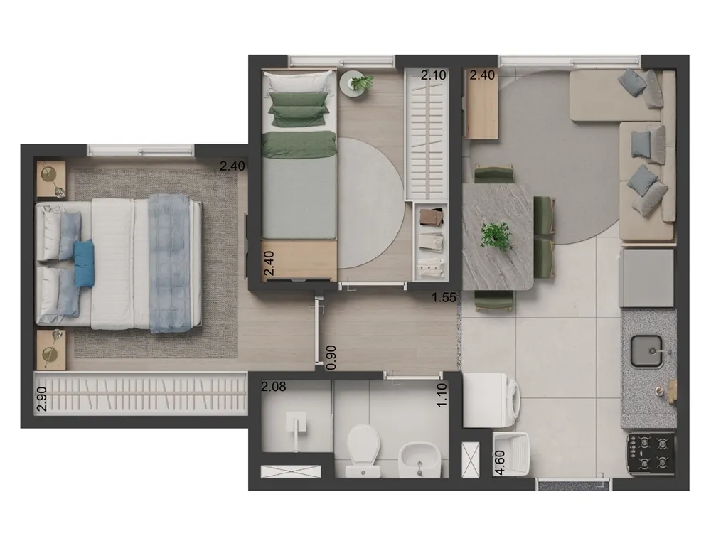 Apartamento, 1 quarto, 24 m² - Foto 3