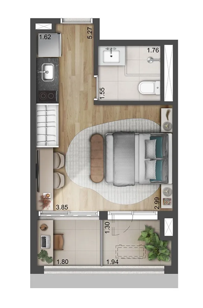 Apartamento, 1 quarto, 28 m² - Foto 12