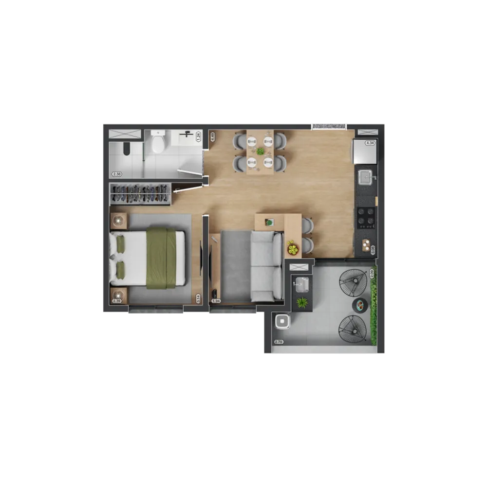 Apartamento, 2 quartos, 38 m² - Foto 12