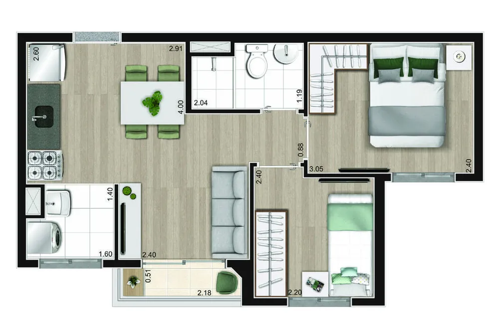 Apartamento, 2 quartos, 37 m² - Foto 8