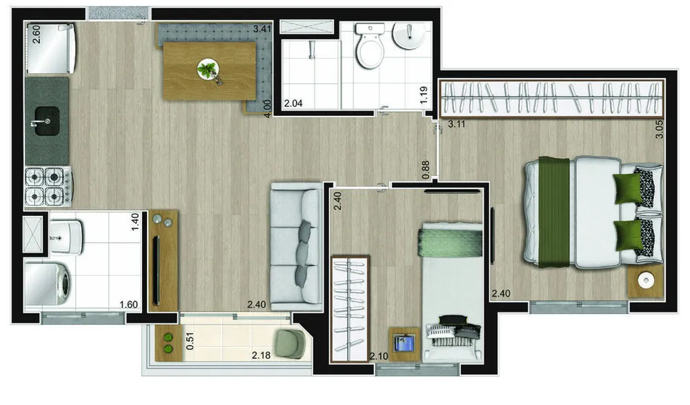 Apartamento, 2 quartos, 37 m² - Foto 12