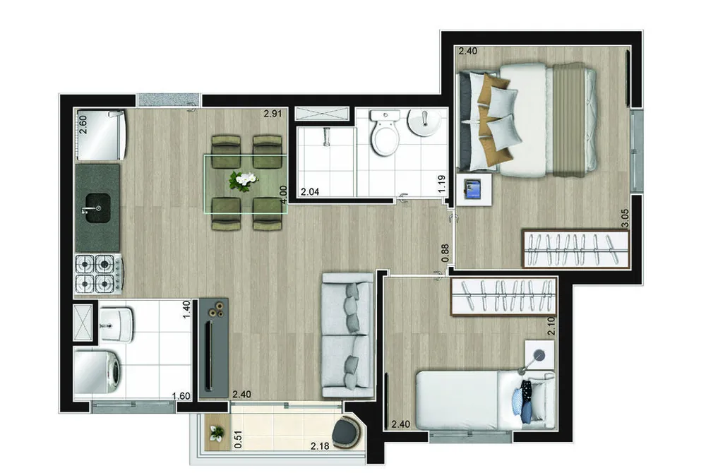 Apartamento, 2 quartos, 37 m² - Foto 10