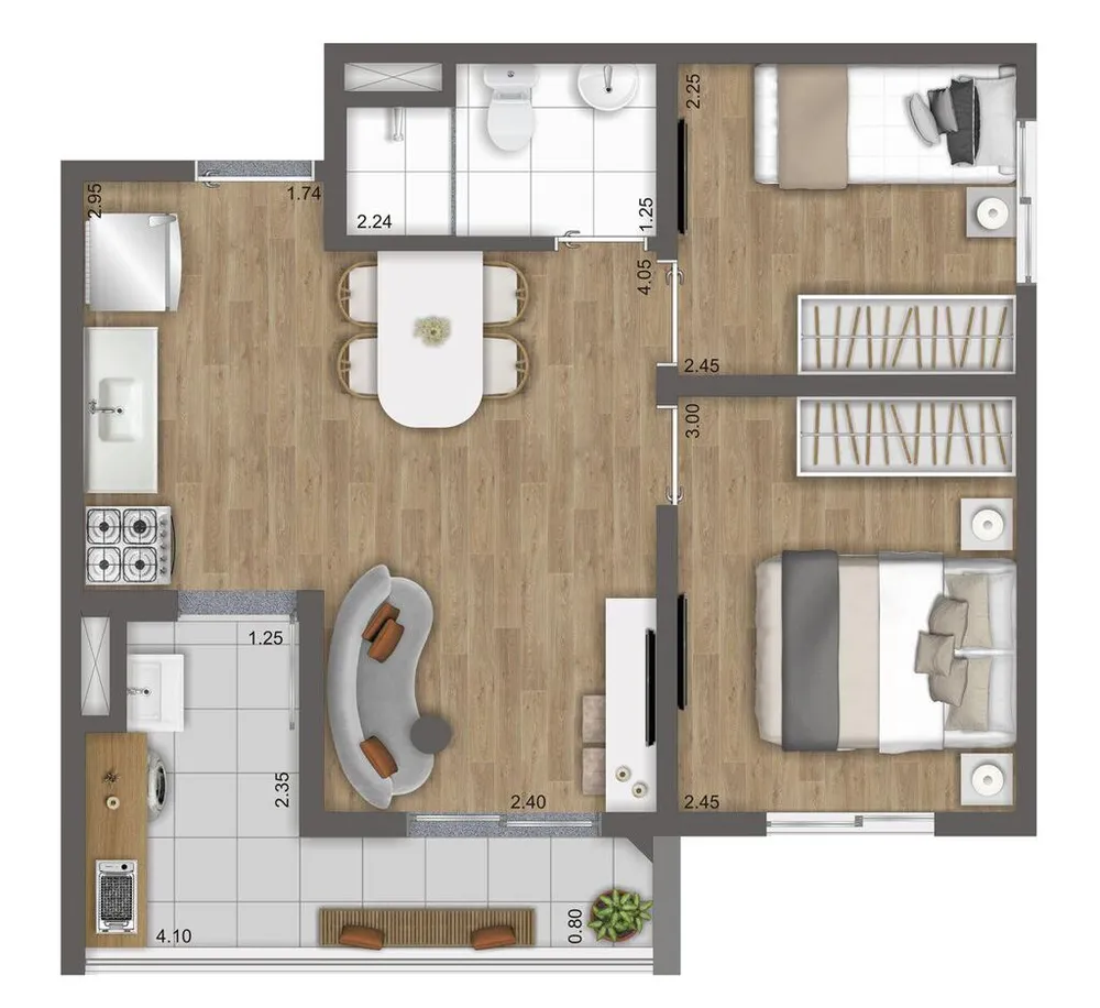Apartamento, 2 quartos, 41 m² - Foto 8
