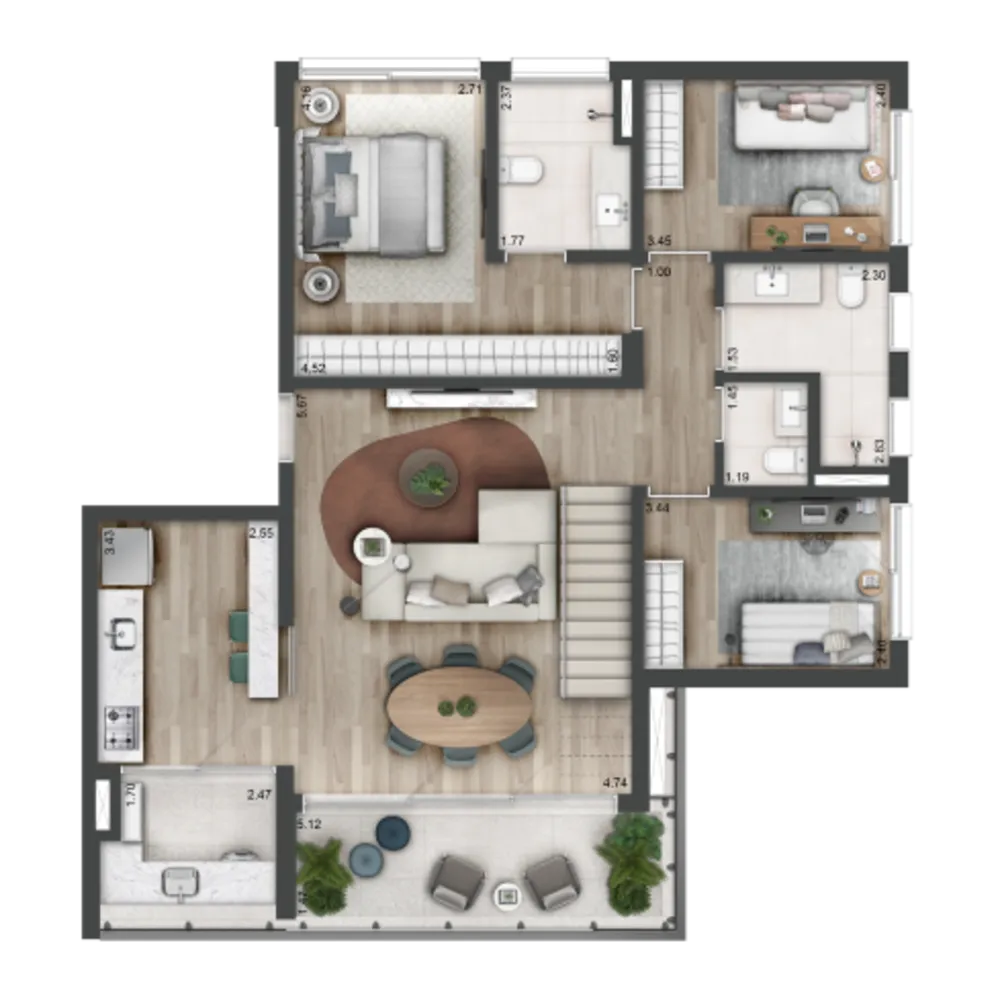 Cobertura, 3 quartos, 221 m² - Foto 5