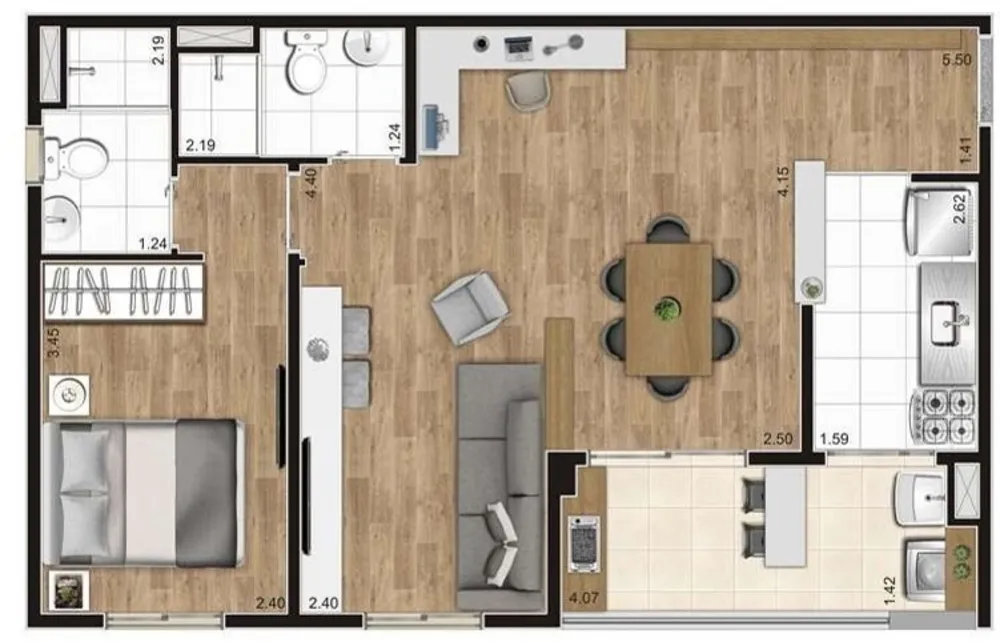 Apartamento, 2 quartos, 56 m² - Foto 12