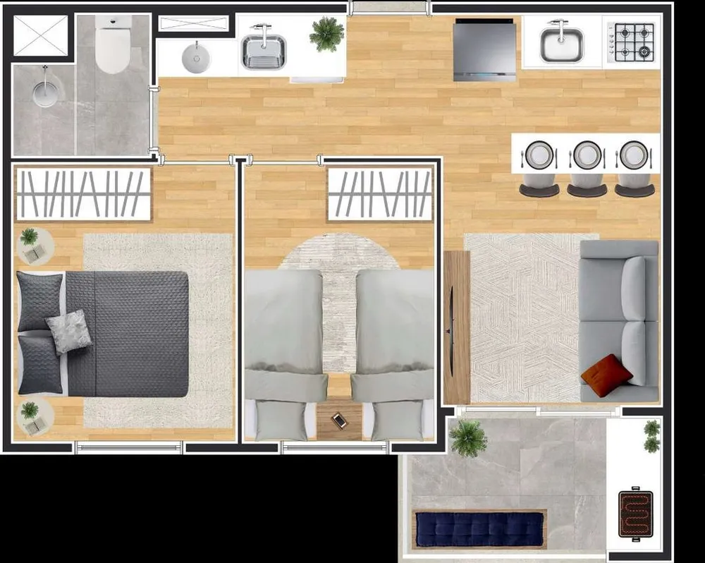 Apartamento, 2 quartos, 36 m² - Foto 1