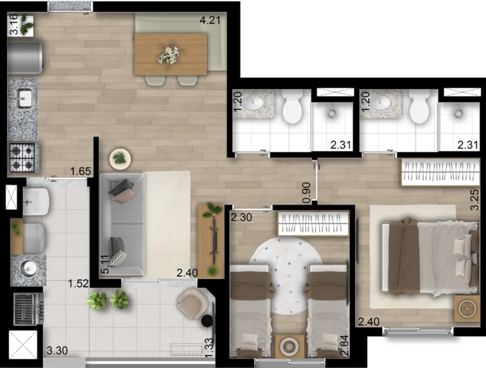 Apartamento, 2 quartos, 56 m² - Foto 12