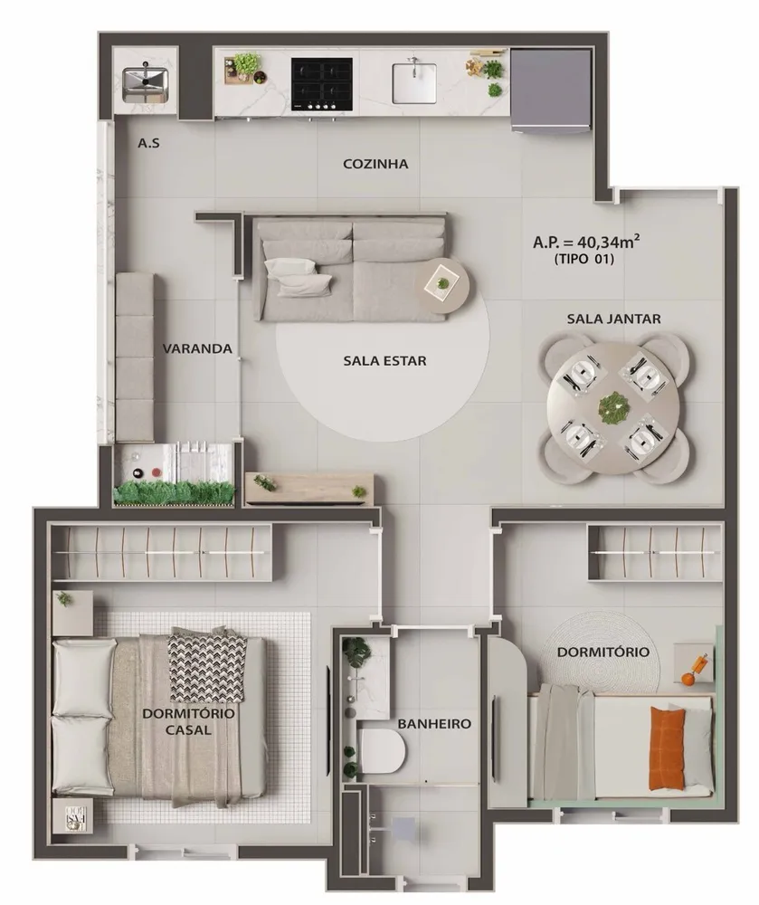 Apartamento, 2 quartos, 39 m² - Foto 12