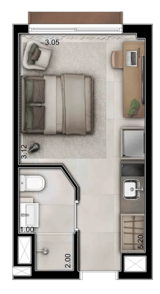Apartamento, 1 quarto, 18 m² - Foto 7