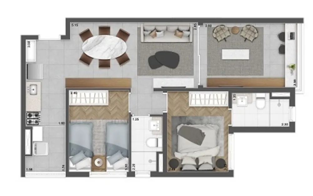Apartamento, 2 quartos, 66 m² - Foto 9