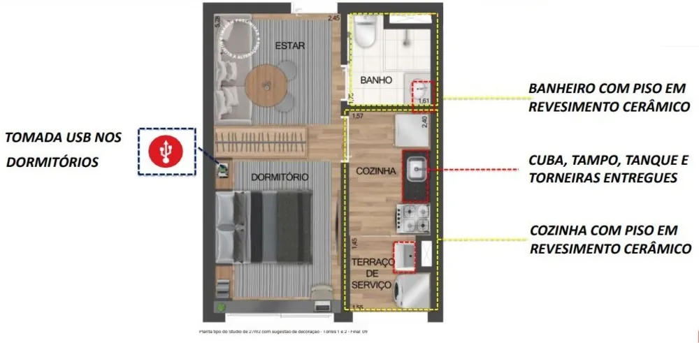 Apartamento, 1 quarto, 30 m² - Foto 2