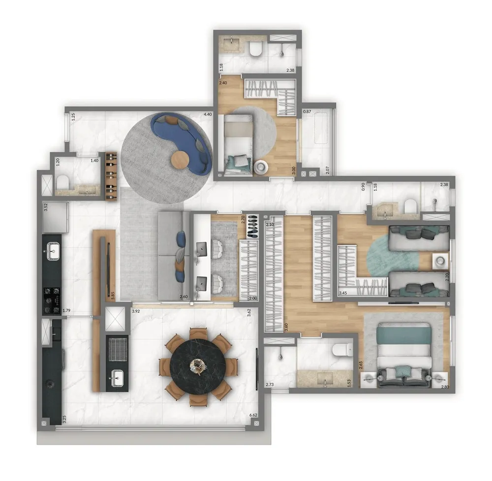 Apartamento, 3 quartos, 188 m² - Foto 12