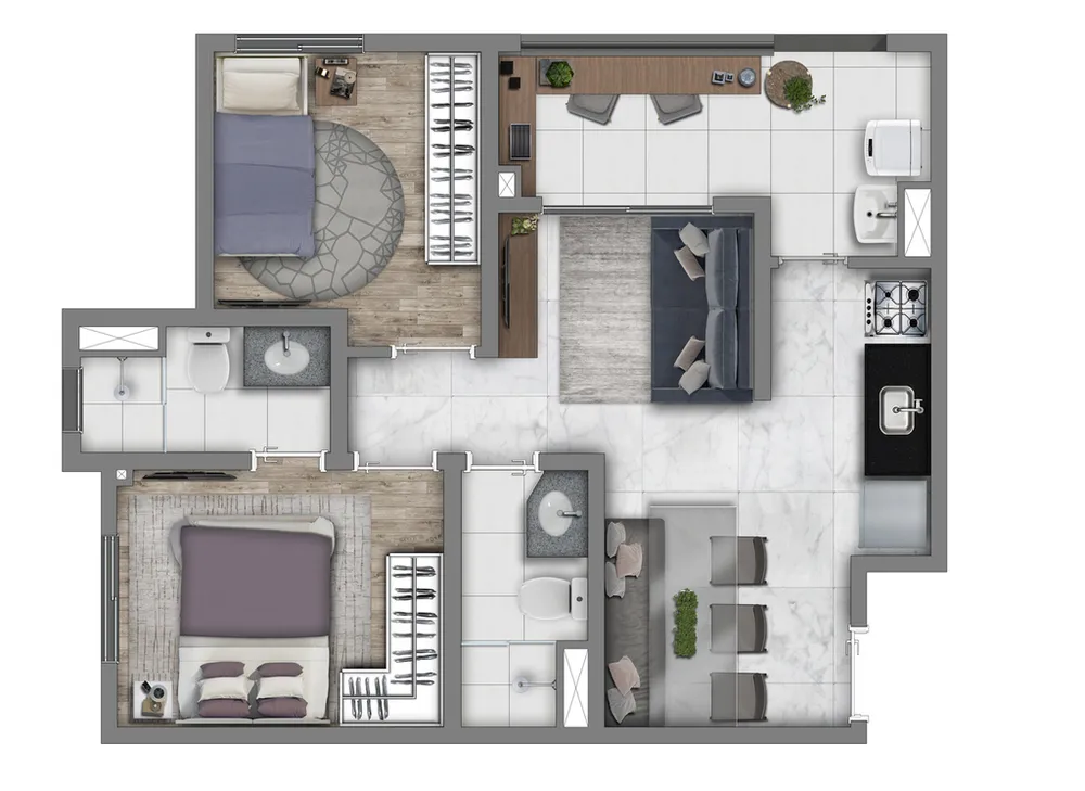 Apartamento, 3 quartos, 55 m² - Foto 10