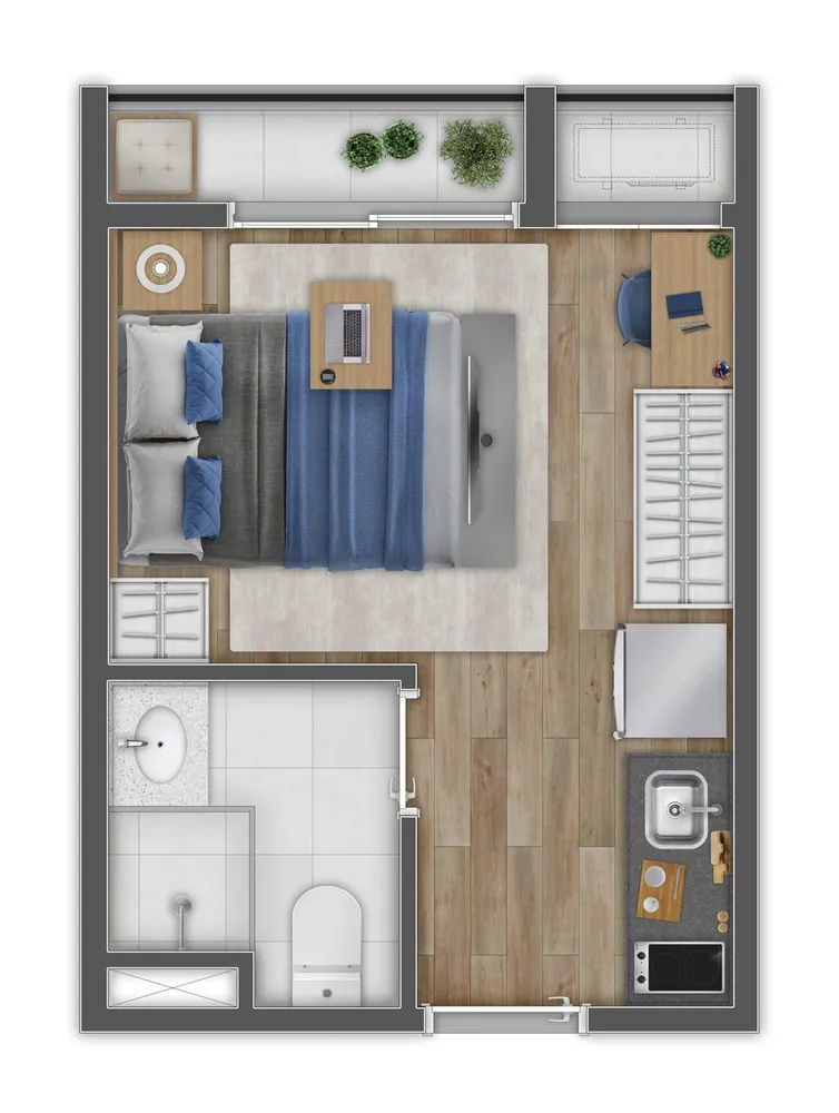 Apartamento, 1 quarto, 18 m² - Foto 12