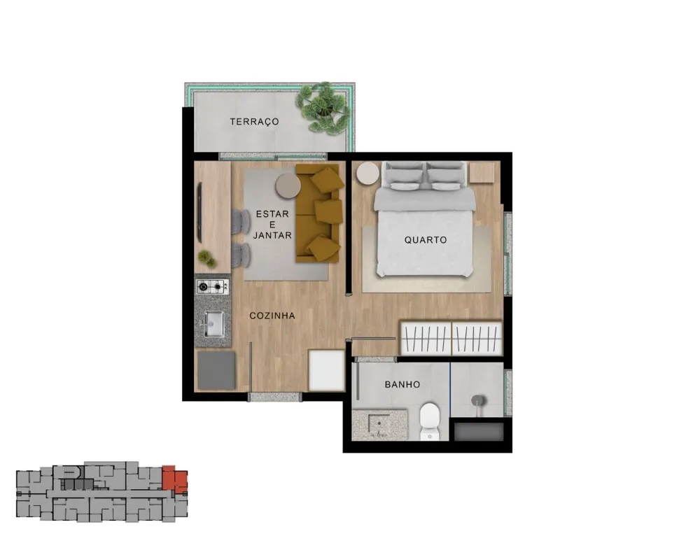 Apartamento, 2 quartos, 37 m² - Foto 9