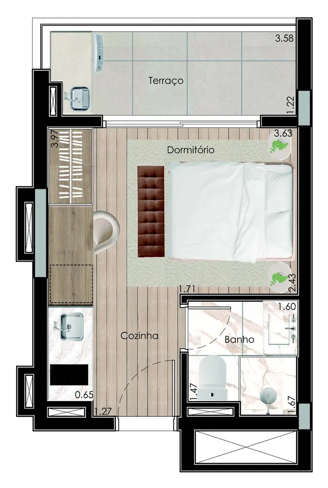 Apartamento, 1 quarto, 31 m² - Foto 7