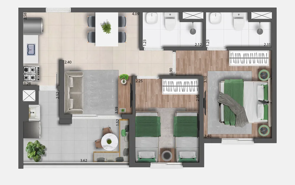 Apartamento, 2 quartos, 47 m² - Foto 12