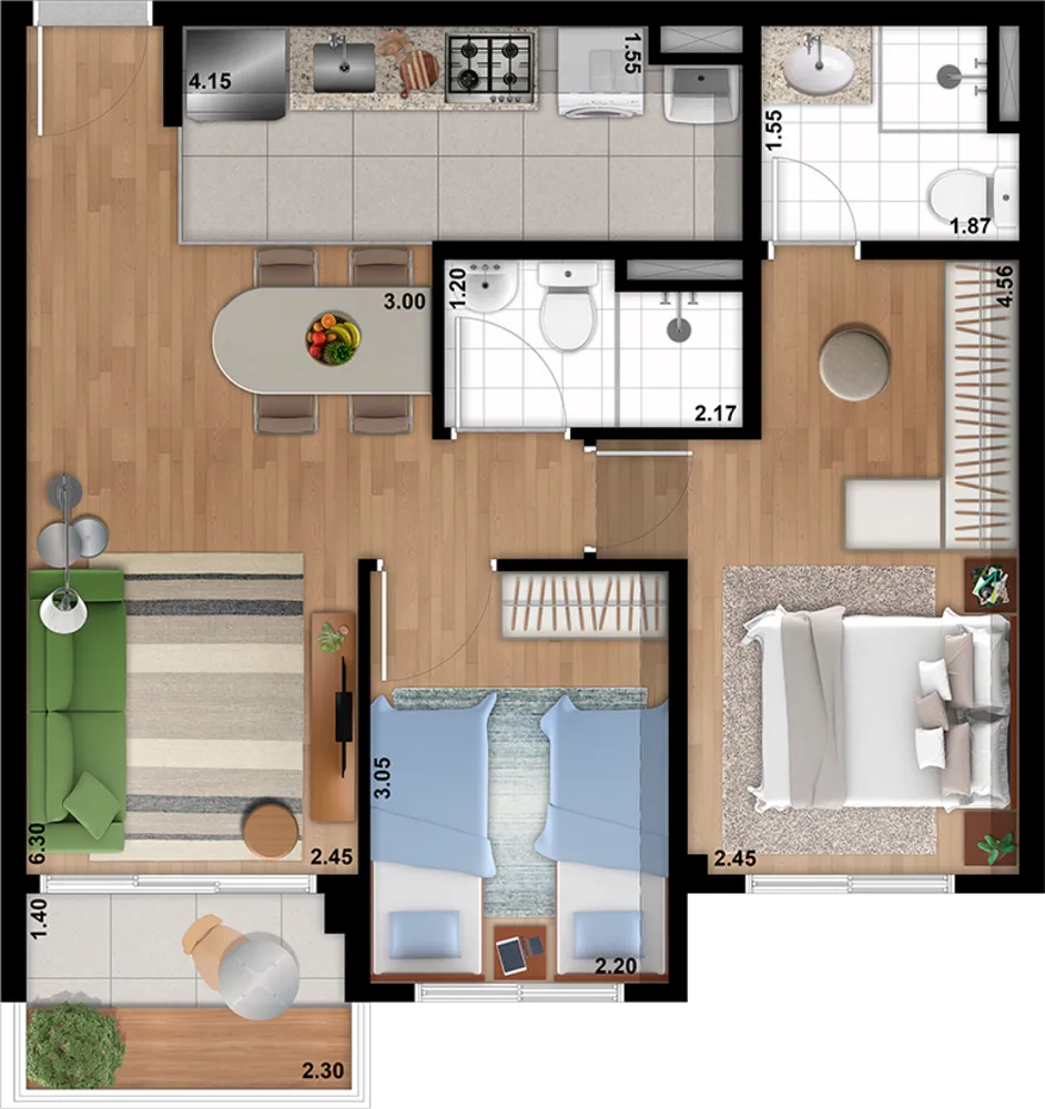 Apartamento, 2 quartos, 56 m² - Foto 12