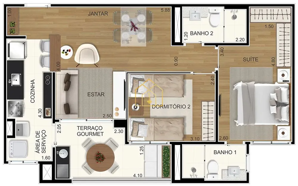 Apartamento, 2 quartos, 63 m² - Foto 24