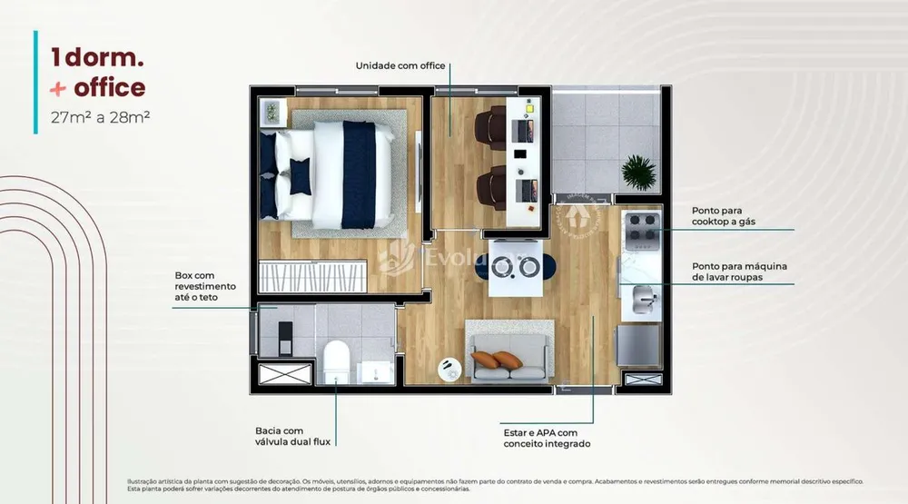 Apartamento, 1 quarto, 27 m² - Foto 3