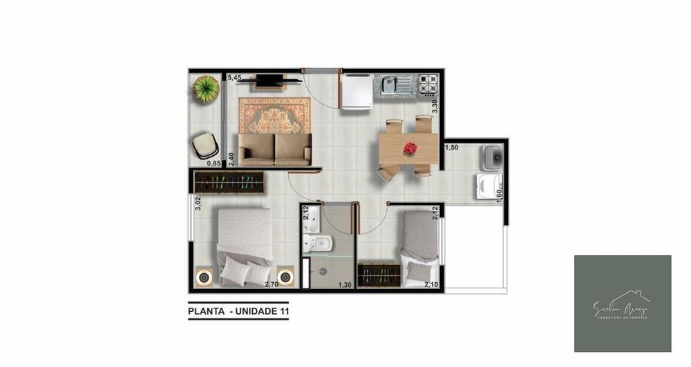 Apartamento, 2 quartos, 33 m² - Foto 2