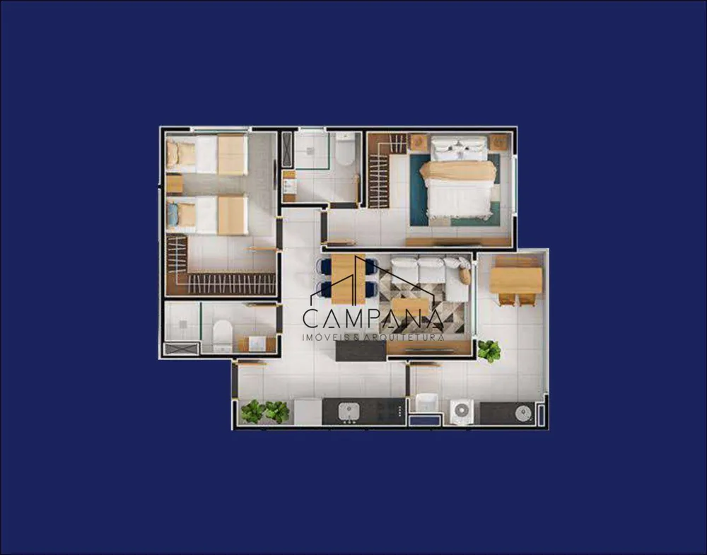 Apartamento, 2 quartos, 56 m² - Foto 3