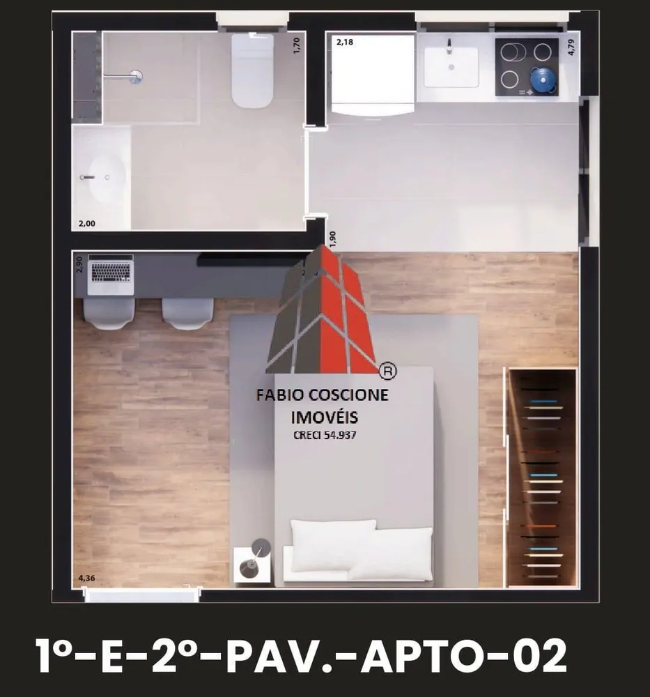 Apartamento, 1 quarto, 26 m² - Foto 1