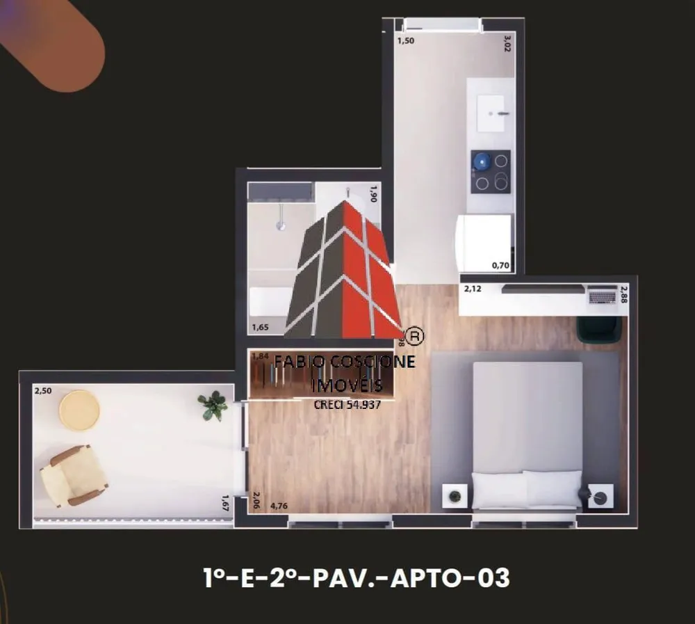 Apartamento, 1 quarto, 26 m² - Foto 2