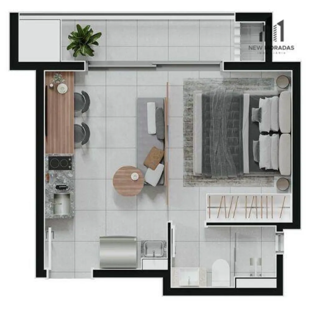Kitnet-Studio, 39 m² - Foto 1