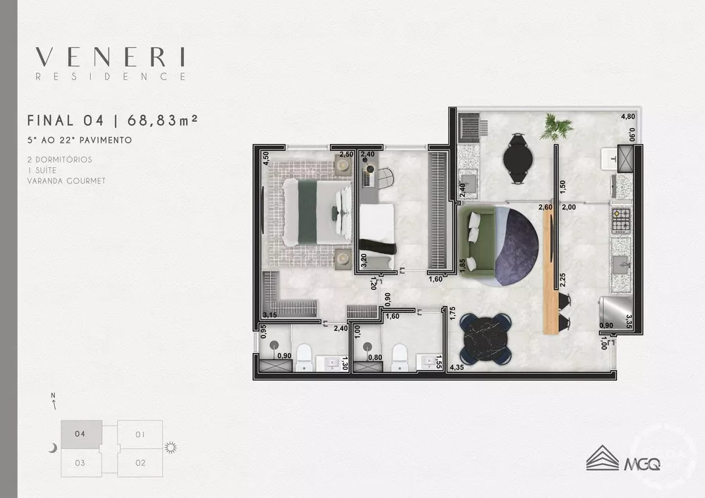 Apartamento, 2 quartos, 68 m² - Foto 8