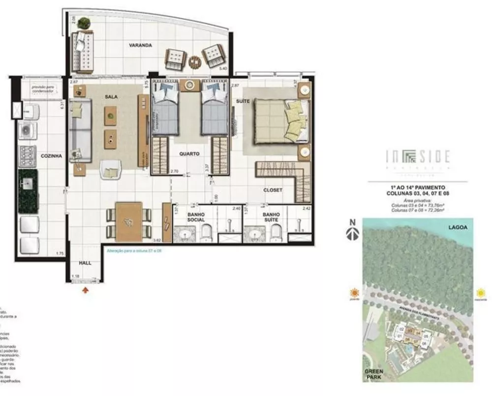 Apartamento, 2 quartos, 72 m² - Foto 3