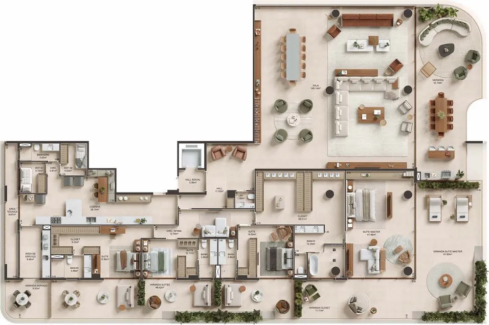 Cobertura, 5 quartos, 1189 m² - Foto 12
