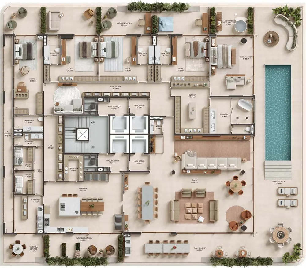 Cobertura, 5 quartos, 1189 m² - Foto 14
