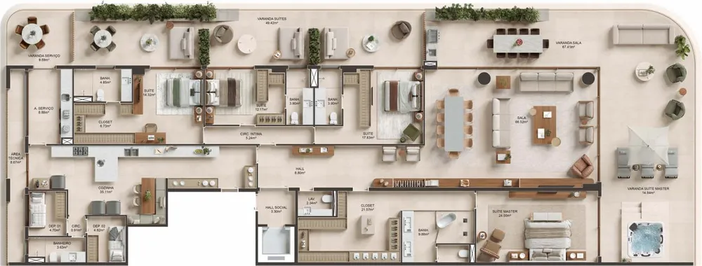 Cobertura, 5 quartos, 1189 m² - Foto 13
