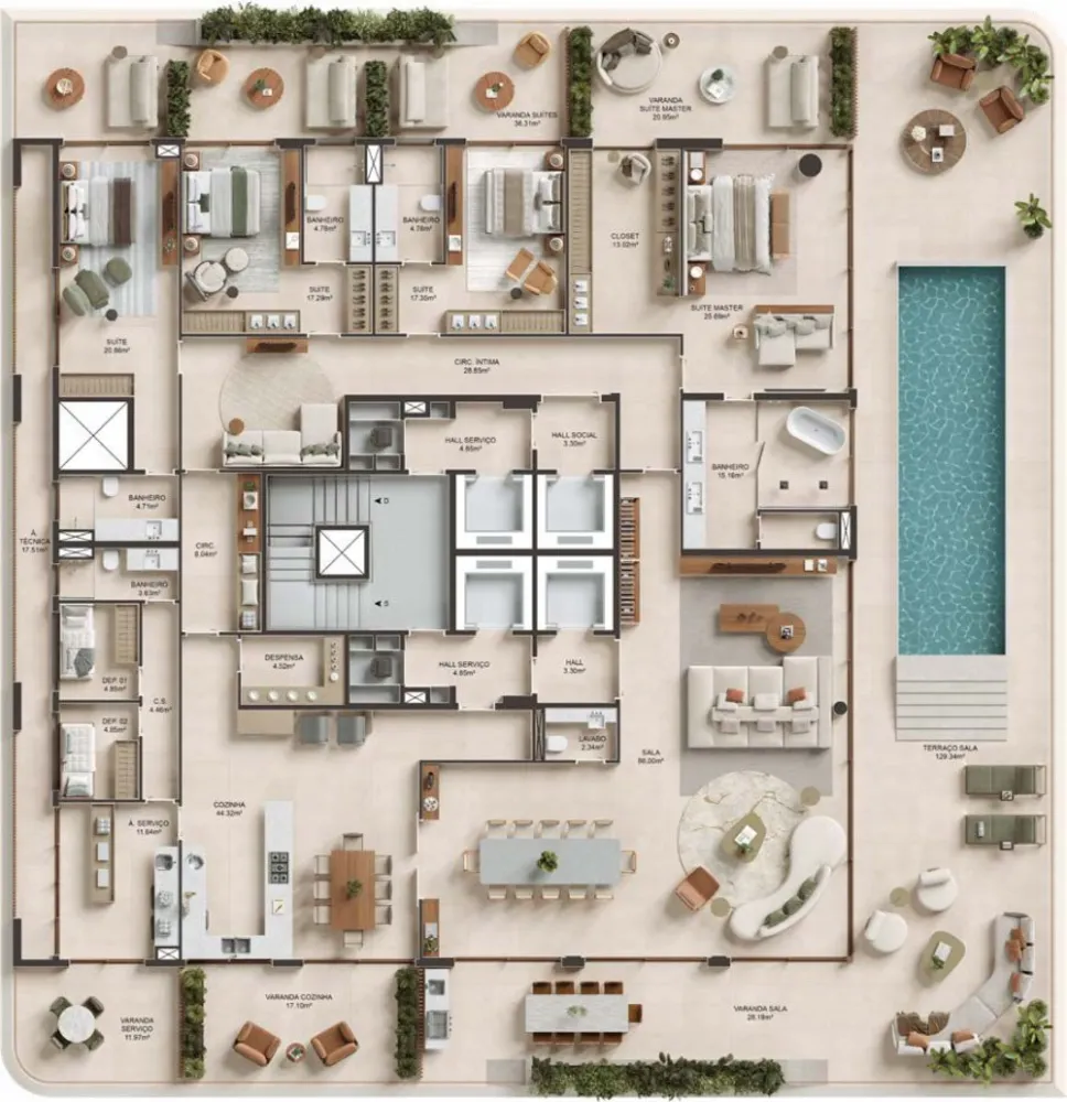 Cobertura, 5 quartos, 1189 m² - Foto 15