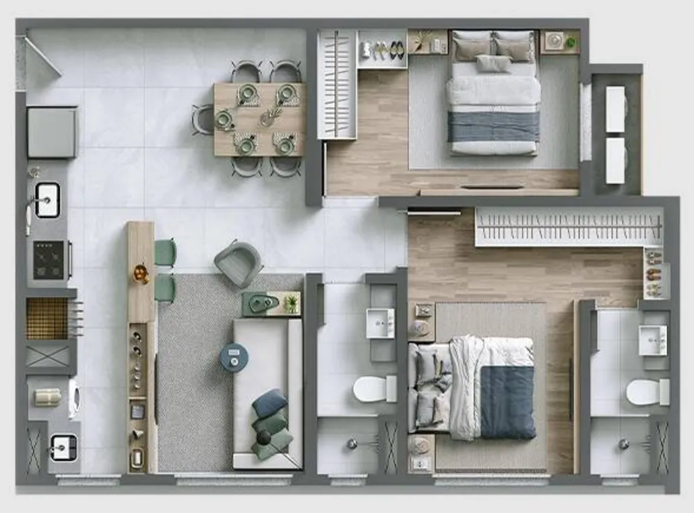 Apartamento, 2 quartos, 61 m² - Foto 3