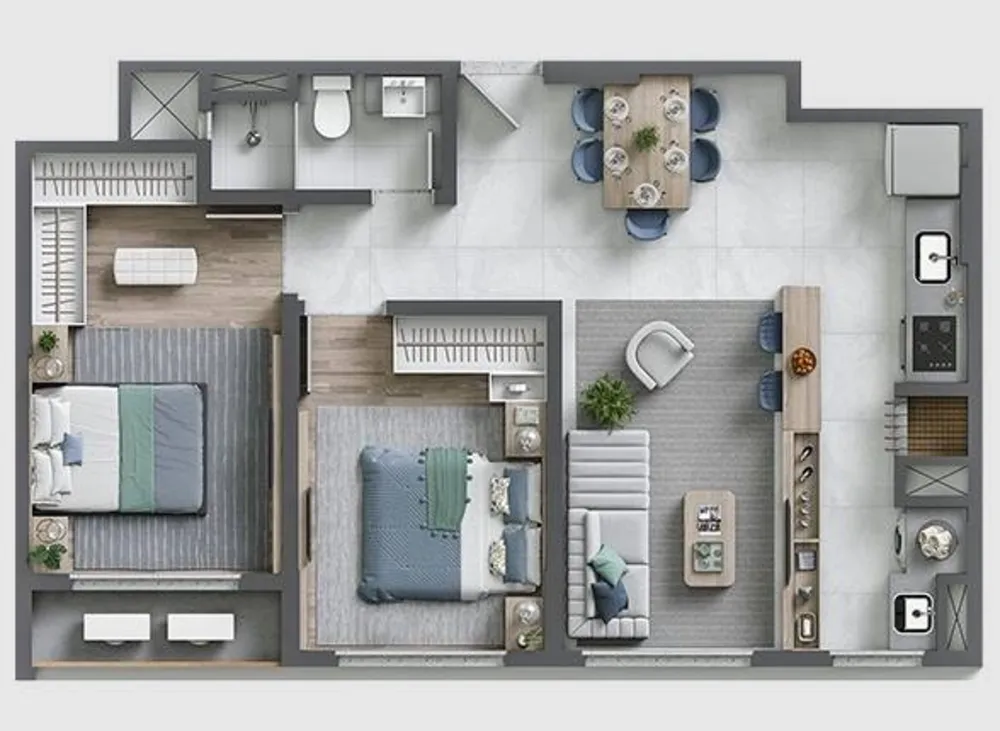Apartamento, 2 quartos, 61 m² - Foto 2