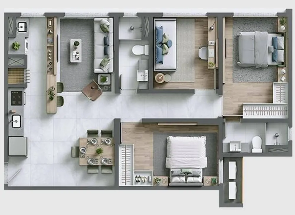 Apartamento, 2 quartos, 61 m² - Foto 4