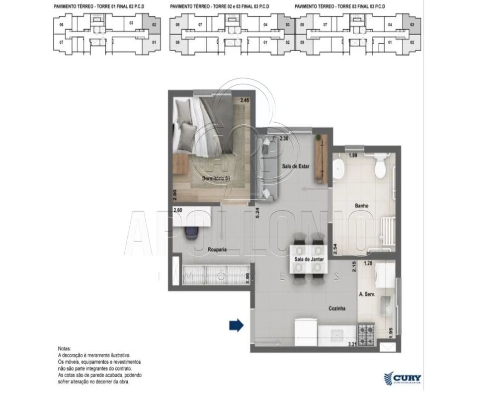 Apartamento, 2 quartos, 38 m² - Foto 3