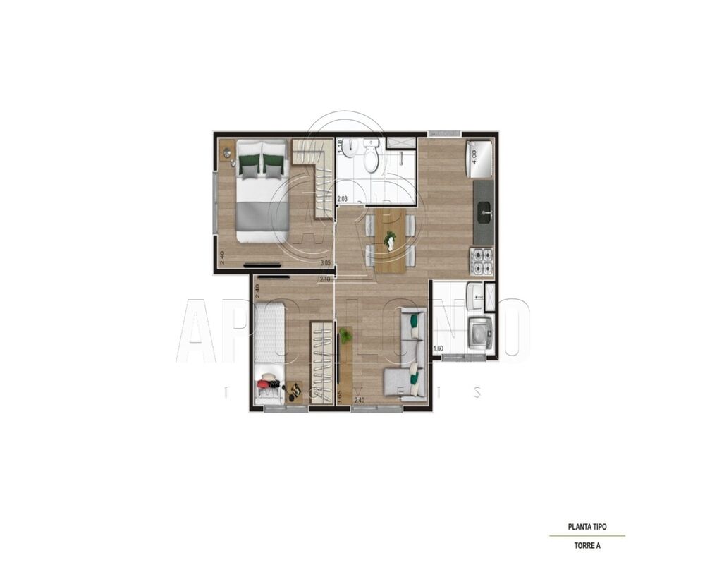 Apartamento, 2 quartos, 37 m² - Foto 9
