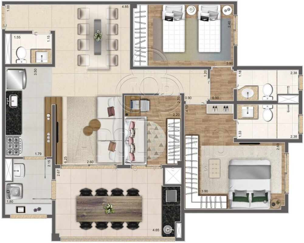Apartamento à venda com 3 quartos, 93m² - Foto 7