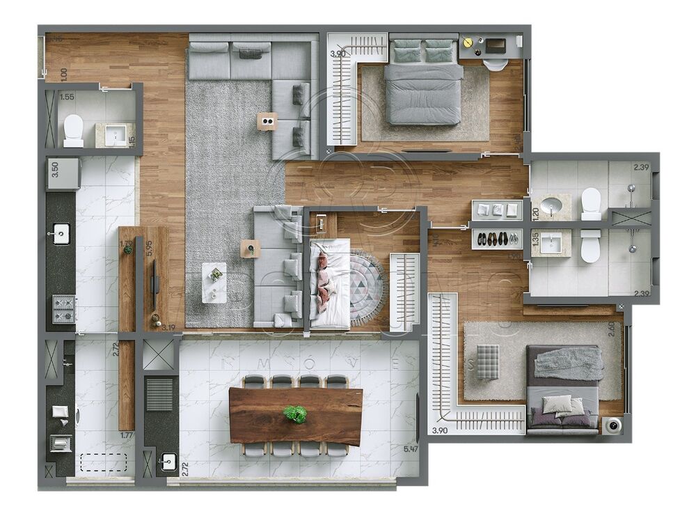 Apartamento, 3 quartos, 98 m² - Foto 8