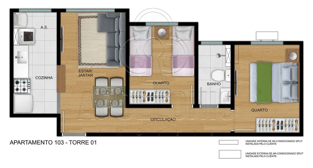 Apartamento, 2 quartos, 43 m² - Foto 8