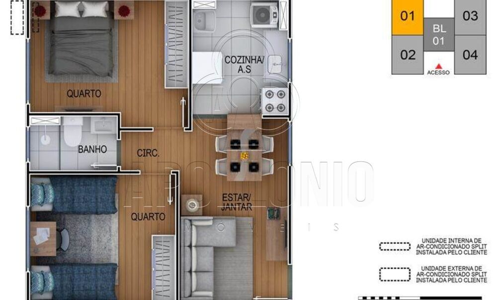 Apartamento, 2 quartos, 44 m² - Foto 9