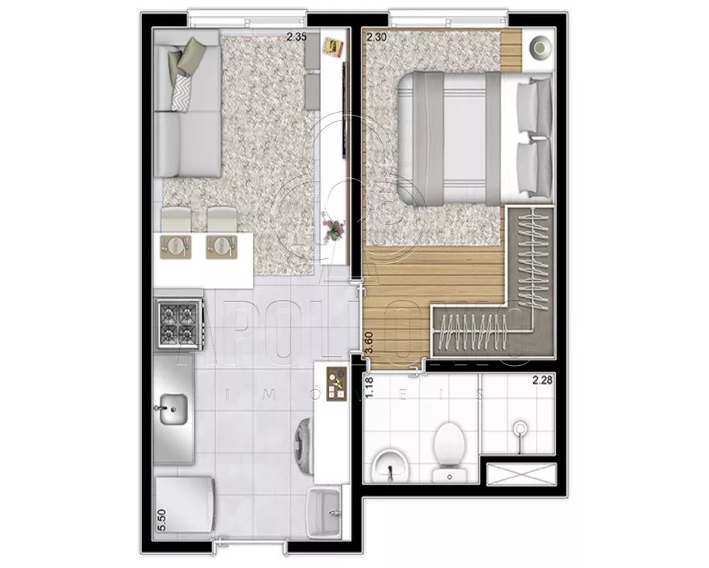 Apartamento à venda com 1 quarto, 29m² - Foto 9