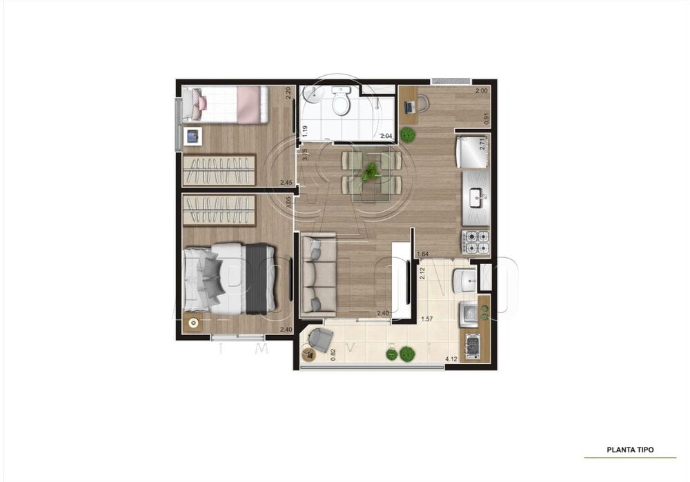 Apartamento, 2 quartos, 43 m² - Foto 3